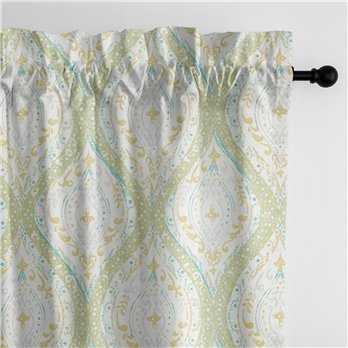 Cressida Green Tea Pole Top Drapery Panel Pair - Size (50" W x 84" L)