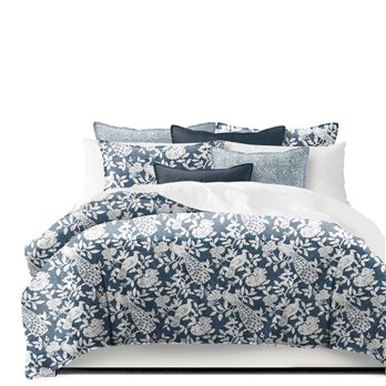 Lark Navy Super Queen Coverlet & 2 Shams Set