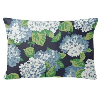 Midnight Garden Navy 14X20" Oblong Decor Pillow w/ Feather Insert