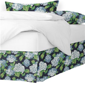 Midnight Garden Navy Cal-King Bed Skirt 18" drop