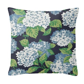 Midnight Garden Navy 24" SQ Decor Pillow w/ Feather Insert