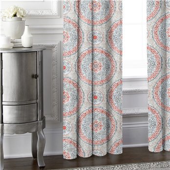 Zayla Coral Pinch Pleat Drapery Single Panel - Size (40" W x 144" L)