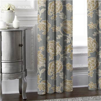 Golden Bloom Barley Pinch Pleat Drapery Single Panel - Size (40" W x 144" L)