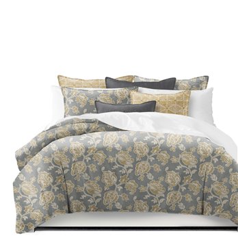 Golden Bloom Barley Queen Duvet Cover & 2 Shams Set