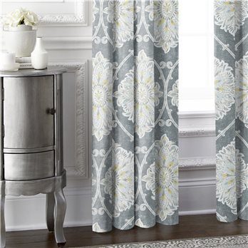 Bellamy Gray Pinch Pleat Drapery Single Panel - Size (20" W x 84" L)