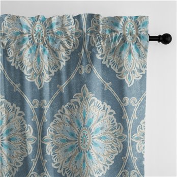 Bellamy Blue Pole Top Drapery Panel Pair - Size (50" W x 108" L)