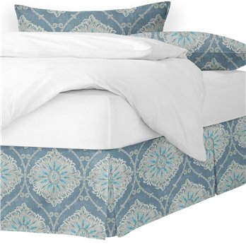 Bellamy Blue Queen Bed Skirt 15" drop