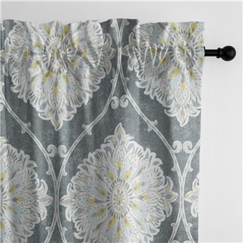 Bellamy Gray Pole Top Drapery Panel Pair - Size (50" W x 132" L)