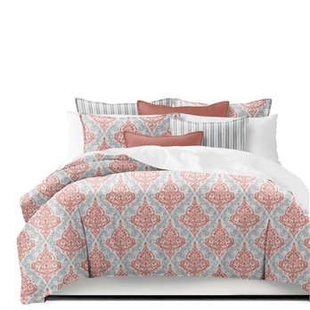 Adira Coral Super Queen Duvet Cover & 2 Shams Set