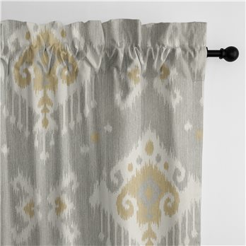 Mahal Gray Pole Top Drapery Single Panel - Size (50" W x 144" L)