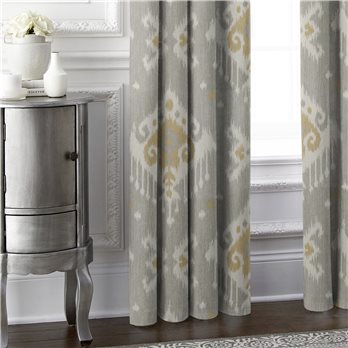 Mahal Gray Pinch Pleat Drapery Single Panel - Size (40" W x 84" L)