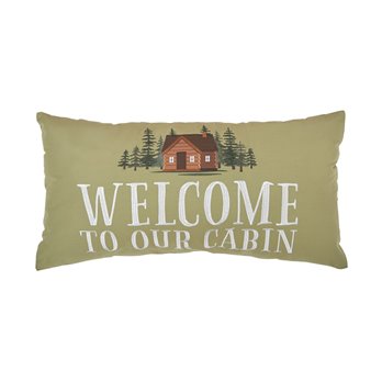 Welcome To Our Cabin Throw Pillow