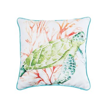 Colorful Sea Turtle Throw Pillow