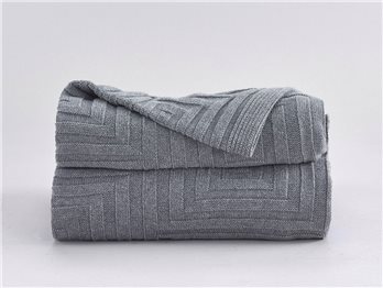 Concentric Sq Throw Gray