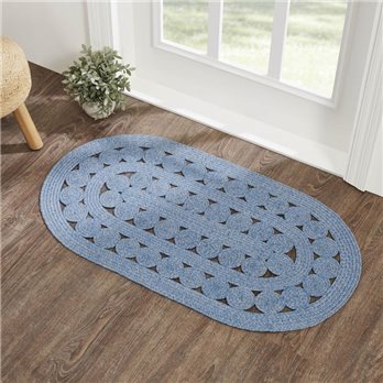 Celeste Blended Blue Indoor/Outdoor Rug Oval 27x48