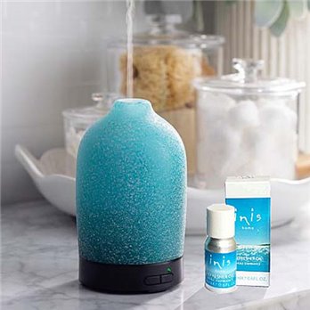 Essential Oil Diffuser Sea Glass by Airomé with Inis Home Fragrance Oil