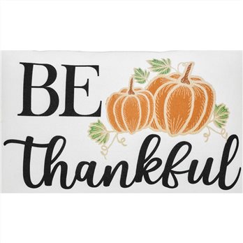 Annie Black Check Be Thankful Pumpkin Pillow 14x22