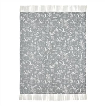 Silhouette Pumpkin Grey Throw 50x60