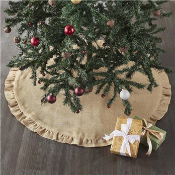 Greetings Jute Burlap Tan Tree Skirt 36