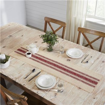 Yuletide Burlap Red Stripe Runner 12x48