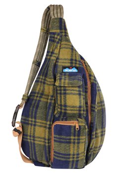 Kavu Plaid Port Polar Fleece Sling Bag