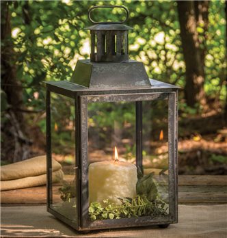 Antique Zinc Sq Lantern 18