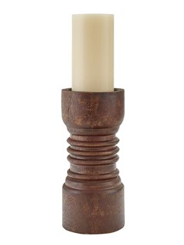 Rustic Candlestick Tall Mahogany