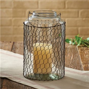 Chicken Wire/Glass Jar-Large