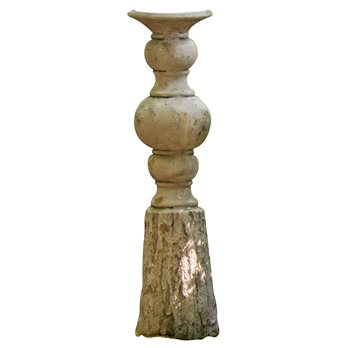 Cement Faux Wood Candlestick 20