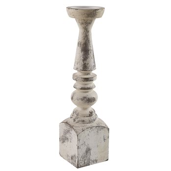 Brighton Wood Candlestick 18" White