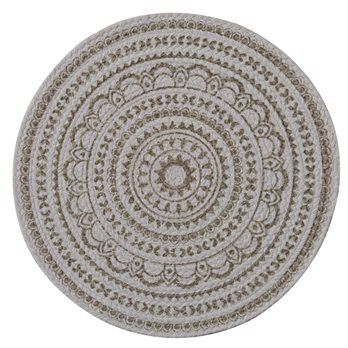 Zuri Medallion Printed Round Placemat Mushroom