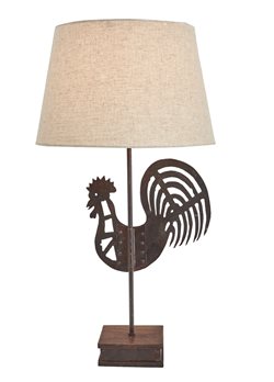 Folk Rooster Lamp With Shade