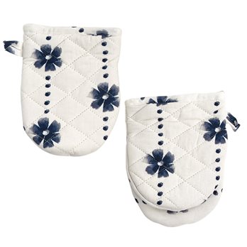 Blue Daisy Mini Mitt Set/2