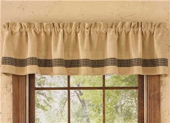 Burlap & Check Valance 72 X 14 Black