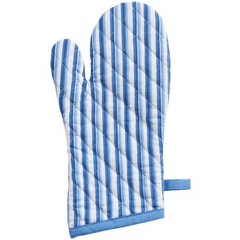 Florals And Flitters Stripe Oven Mitt - Blue