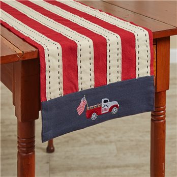 Star Spangled Truck Table Runner 14X42