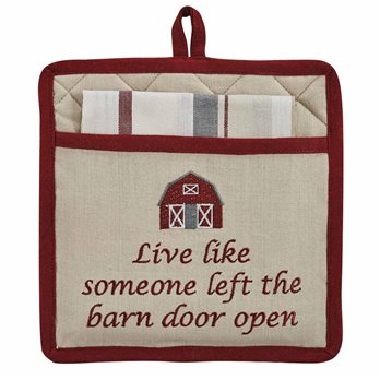 Barn Door Open Pocket Potholder Set