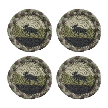 Moose Braided Coasters - Set Of 4