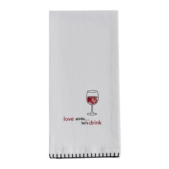 Love Stinks Sentiment Dishtowel