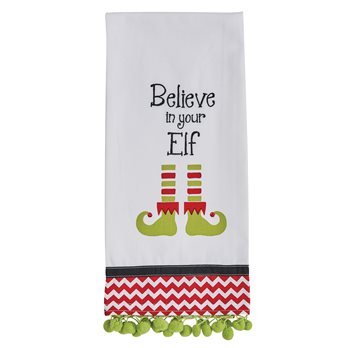 Believe In Your Elf Decorative Dishtowel