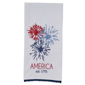 America Embroidered Dishtowel