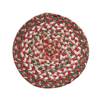 Holly Berry Braided Trivet 8""