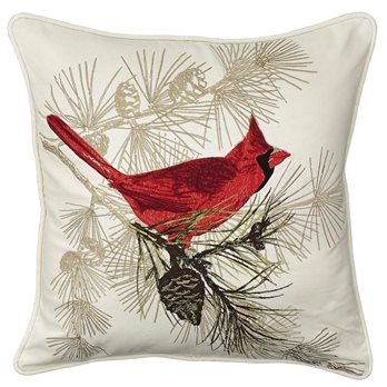 Cardinal Emb Pillow 20 Cover