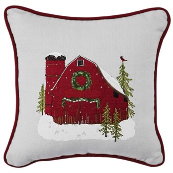 Barn Embroidered 10" Pillow