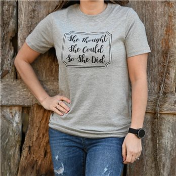 She Thought She Could T-Shirt, Grey Melange, 2XL