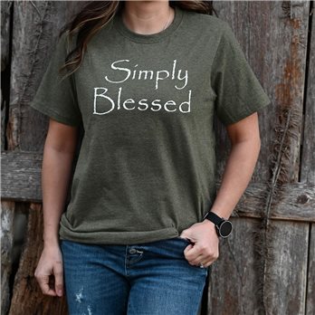 Simply Blessed T-Shirt, Military Melange, Large