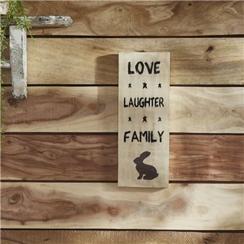 Love Laughter Family Wooden Sign 14.5x5.5