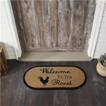 Down Home Welcome to the Roost Coir Rug Oval 17x36