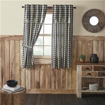 My Country Short Panel with Attached Scalloped Layered Valance Set of 2 63x36