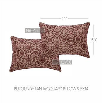 Custom House Burgundy Tan Jacquard Pillow 9.5x14